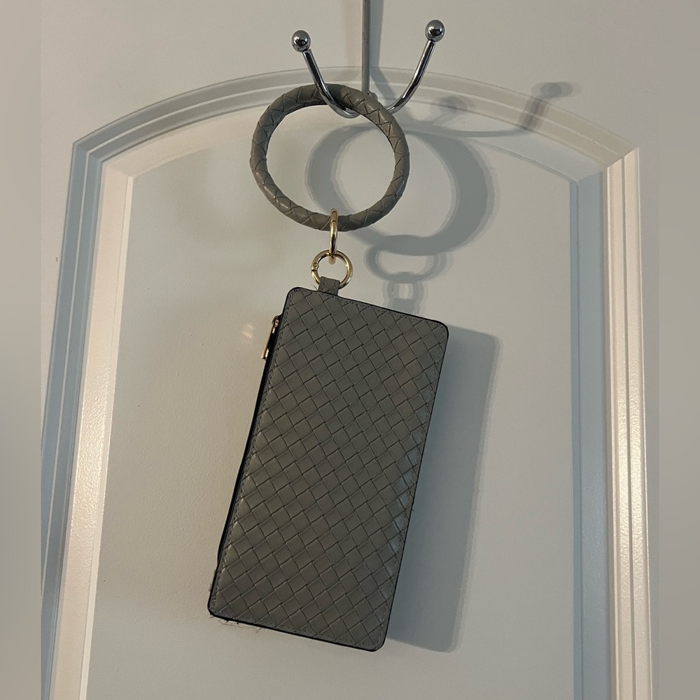 Gray Woven Leather Wallet